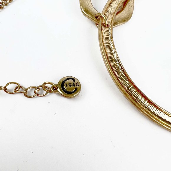 Cato Goldtone Asymmetric Modern Circles Necklace w/ Adjustable Chain - Picture 4 of 4